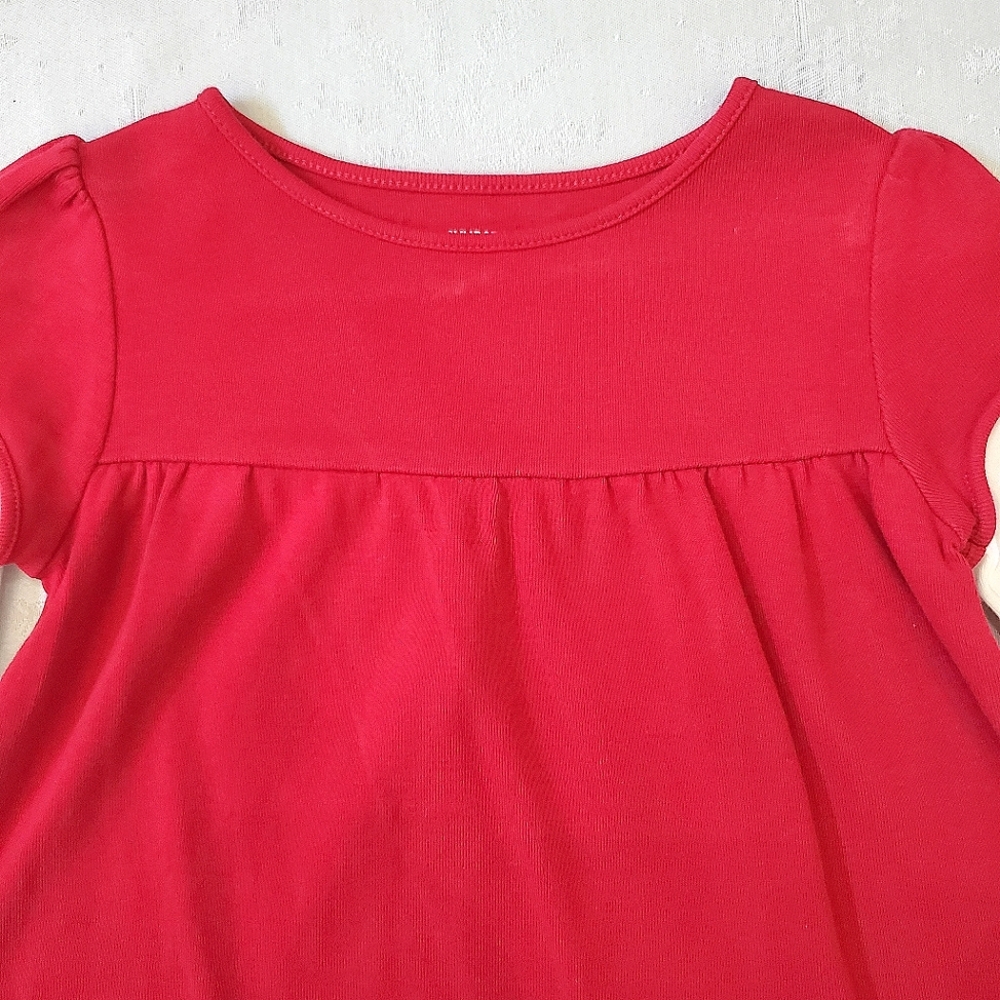 Gymboree Red White Long Sleeve Snowman Front Border Top Baby Girl 18-24 Months - Picture 4 of 7